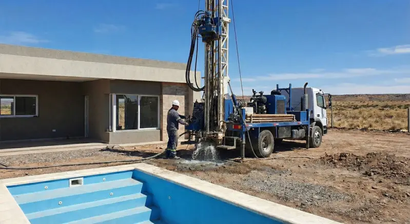Perforación de pozo de agua en desarrollo de nuevos loteos y zona de chacras en Plottier.